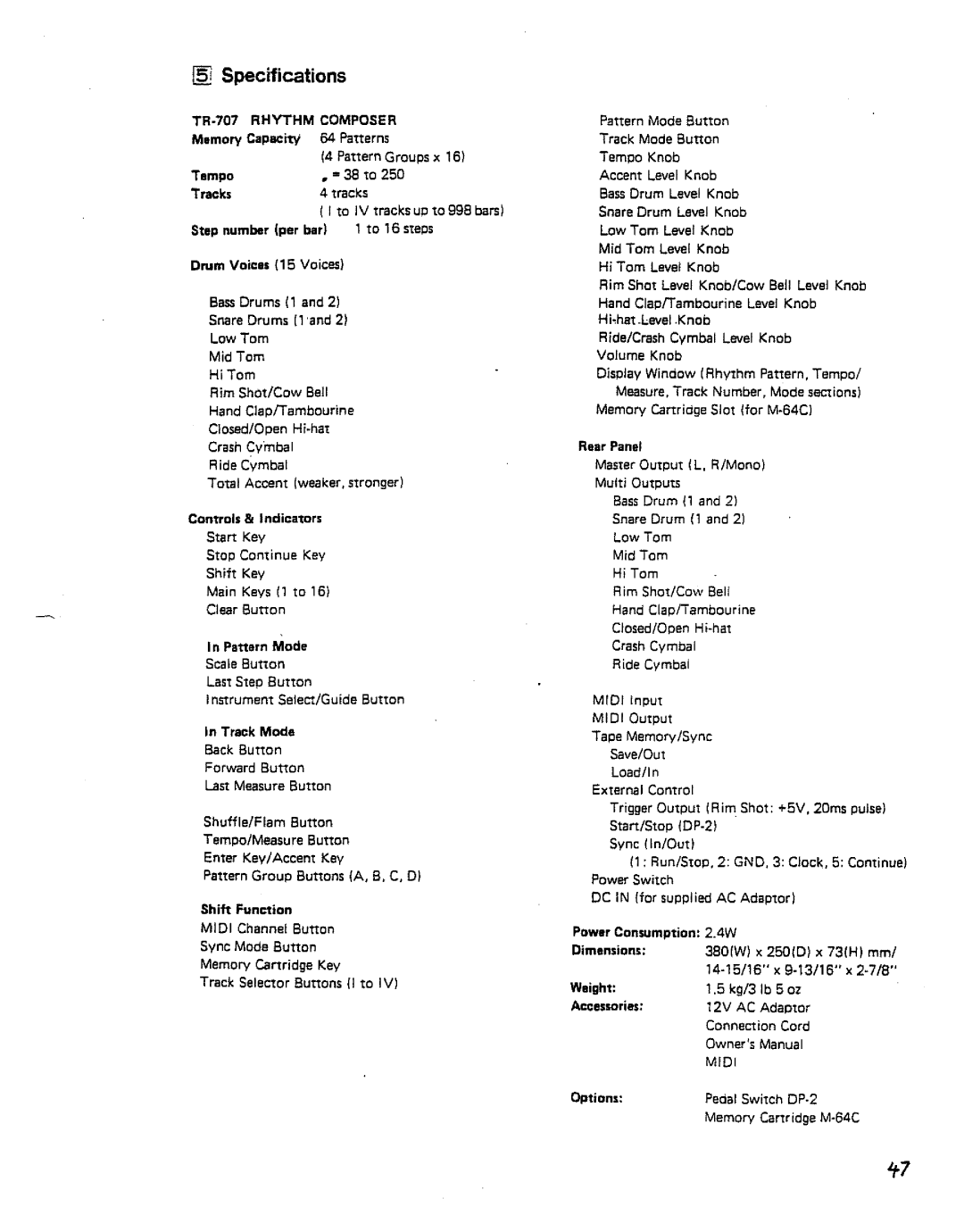 Roland TR-707 manual 