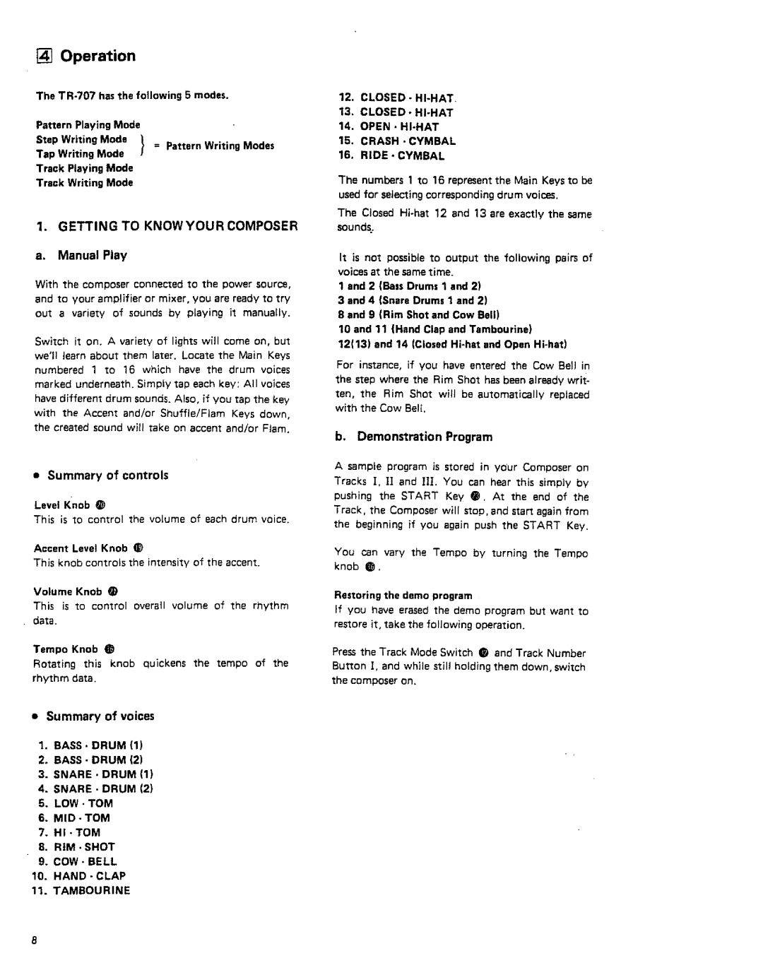 Roland TR-707 manual 