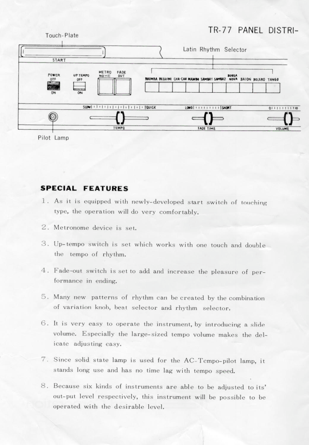 Roland TR-77 manual 