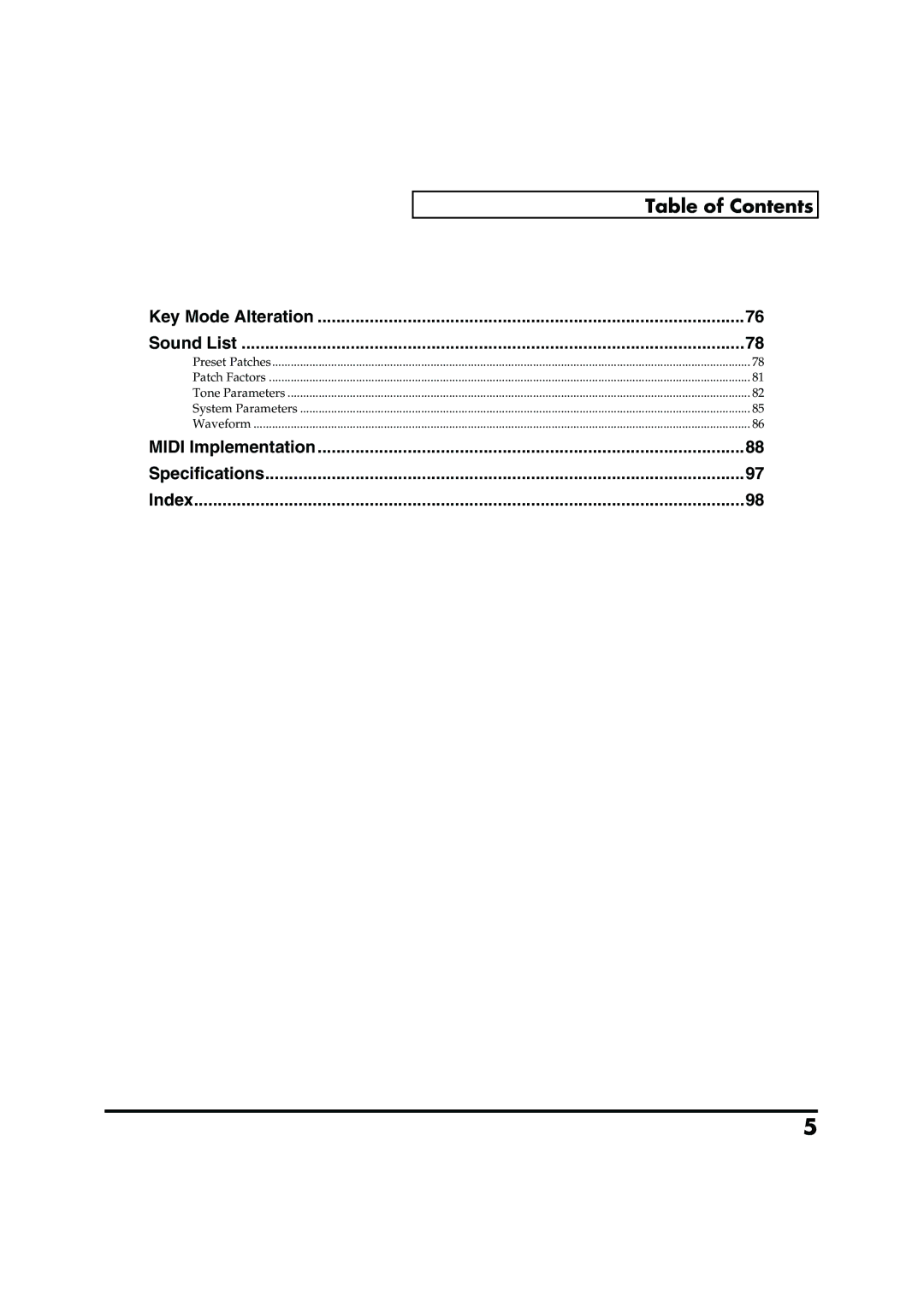 Roland VC-1 D-50 owner manual Table of Contents 