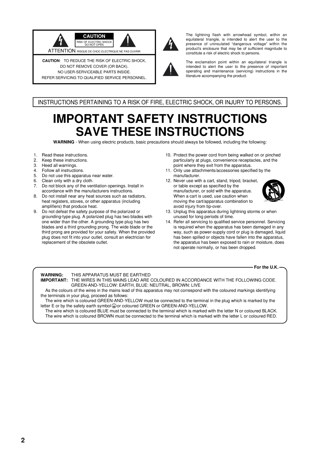 Roland VK-8 owner manual Important Safety Instructions 