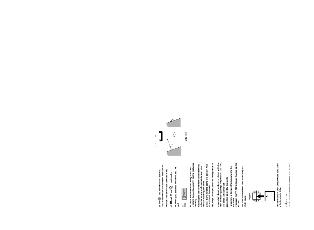 Roland VR-760 owner manual Before Using Cards, Using Data Cards, Installing the card protector 