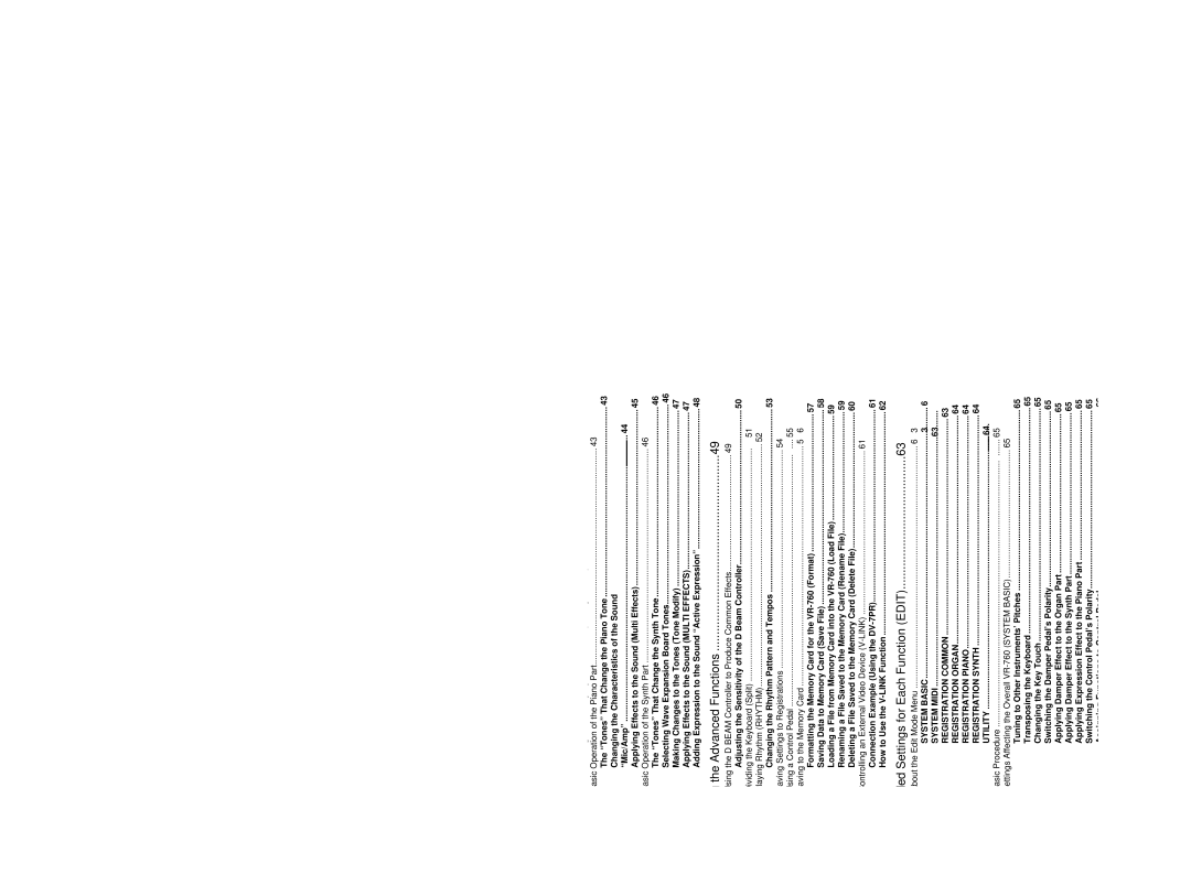 Roland VR-760 owner manual Basic Operation of the Piano Part, Basic Operation of the Synth Part, About the Edit Mode Menu 