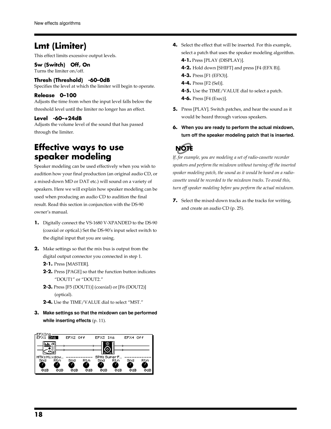 Roland VS-1680 owner manual Effective ways to use speaker modeling, Release 