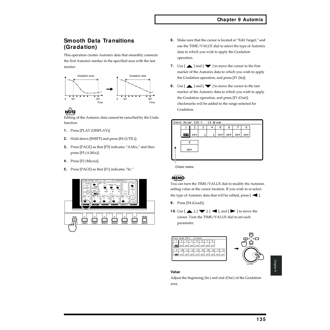 Roland VS-1824 owner manual Smooth Data Transitions Gradation, 135 