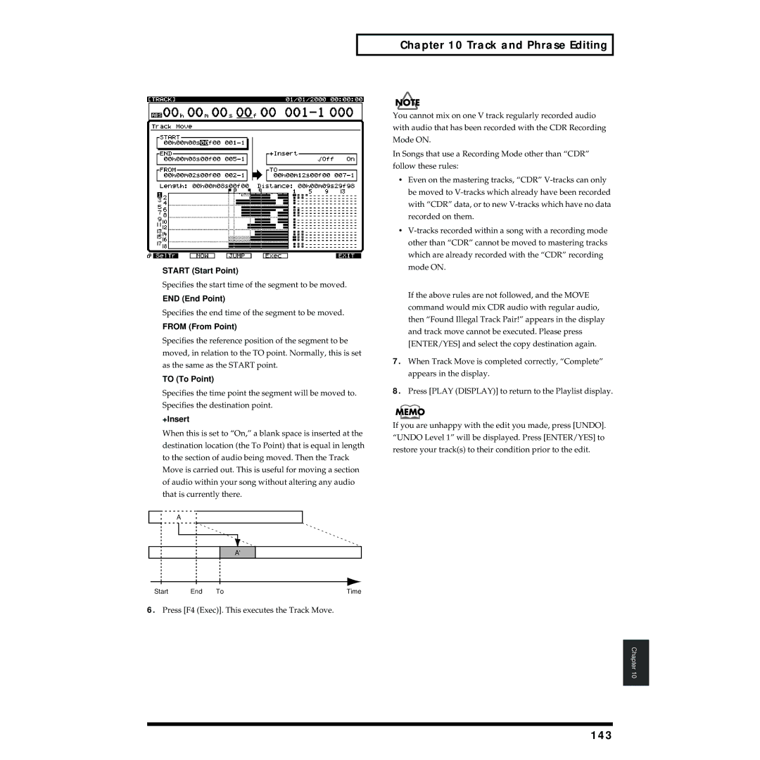 Roland VS-1824 owner manual 143, From From Point, To To Point, +Insert 