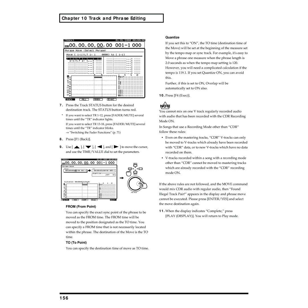 Roland VS-1824 owner manual 156, Quantize 