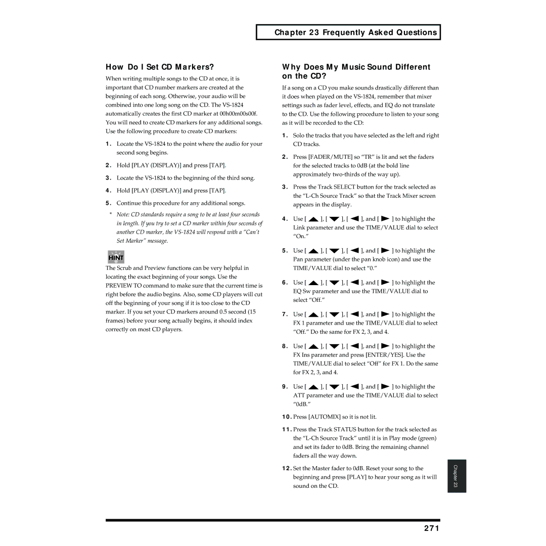 Roland VS-1824 owner manual On the CD?, 271 