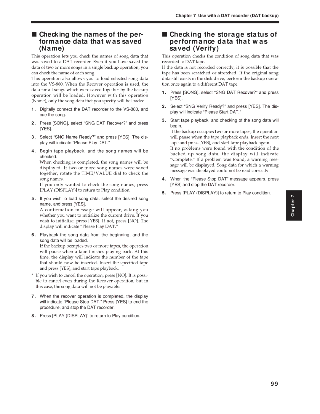 Roland Vs-880 important safety instructions Chapter 