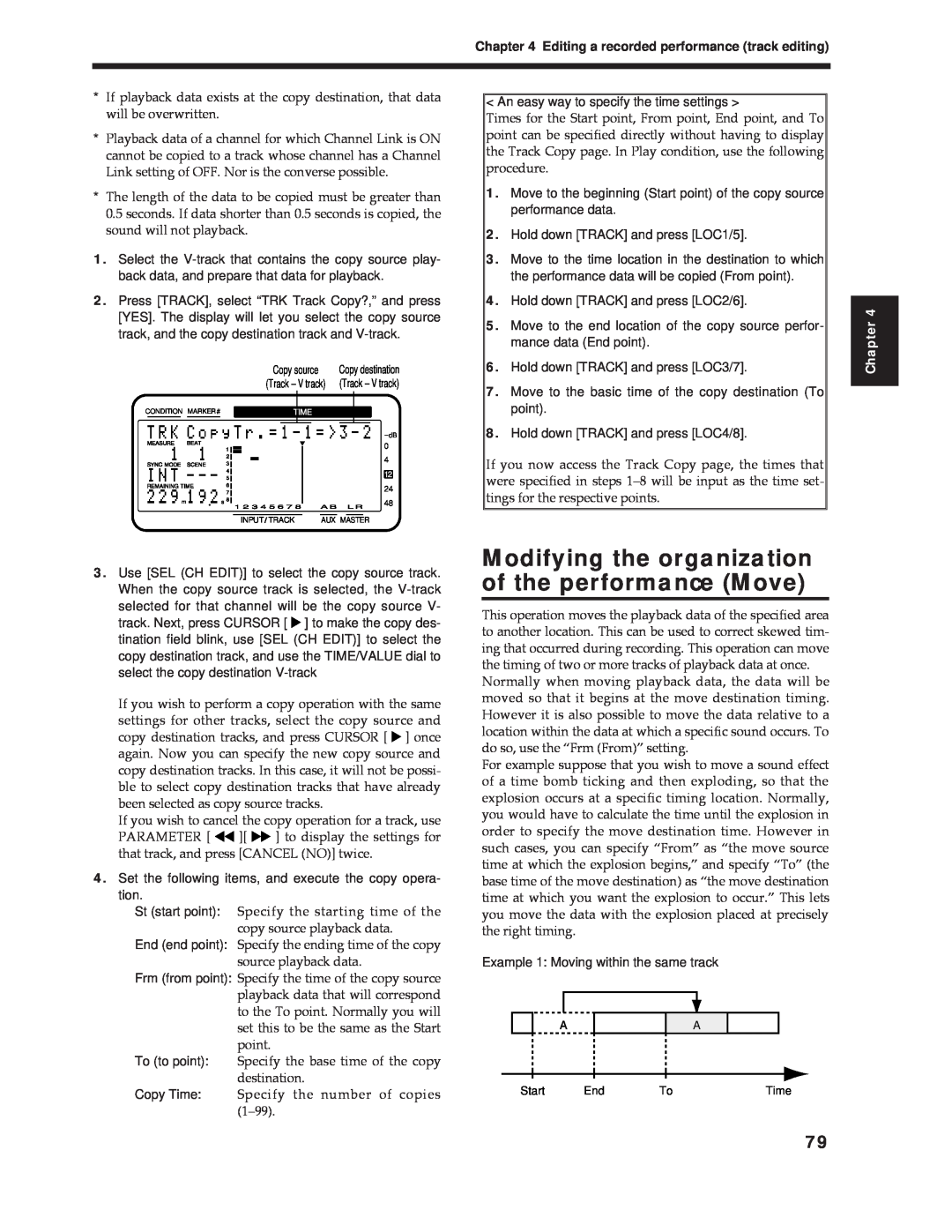 Roland Vs-880 important safety instructions Modifying the organization of the performance Move, Chapter 