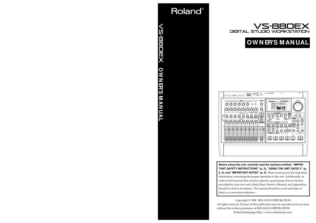 Roland VS-880EX owner manual 