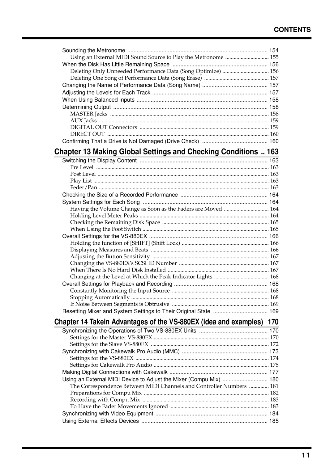 Roland VS-880EX owner manual Making Global Settings and Checking Conditions 