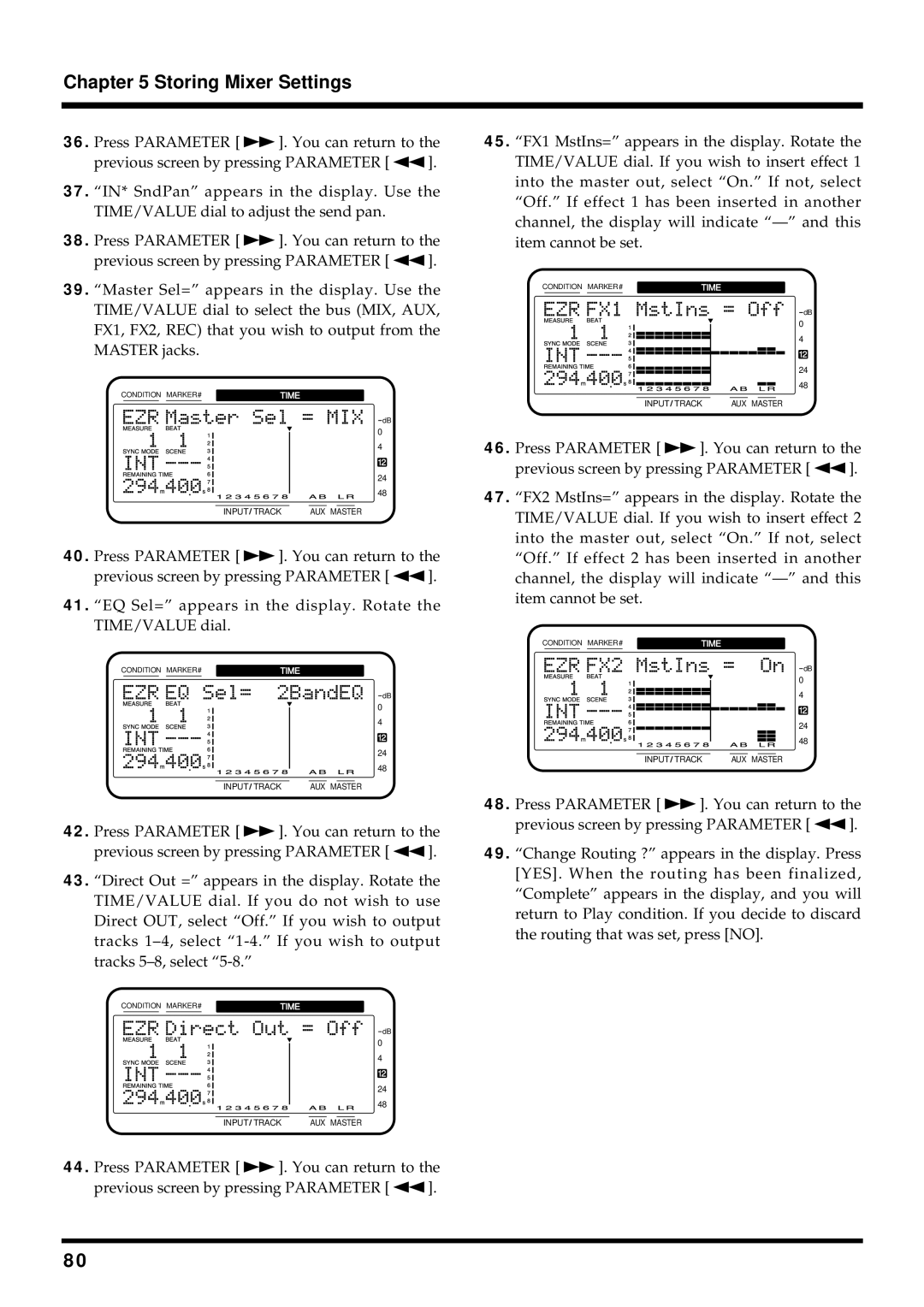 Roland VS-880EX owner manual Storing Mixer Settings 