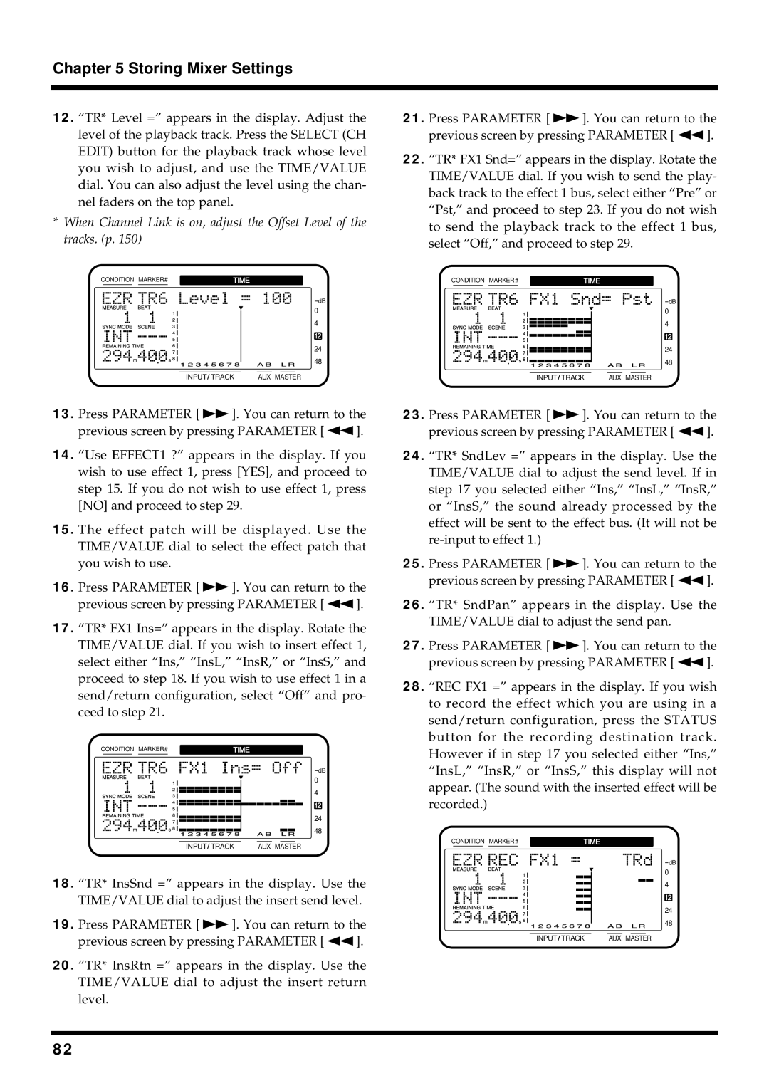 Roland VS-880EX owner manual Storing Mixer Settings 