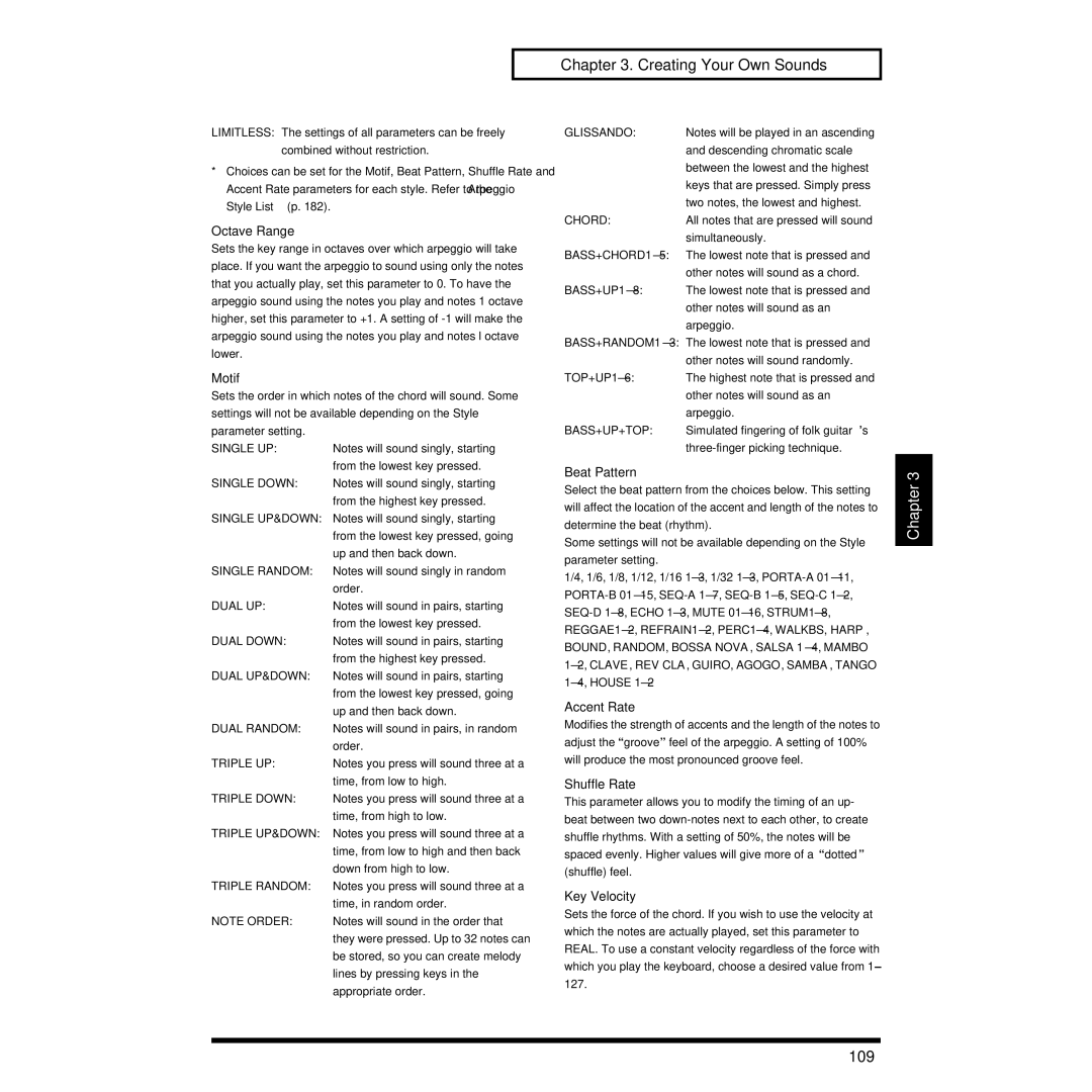 Roland XP-30 owner manual 109 