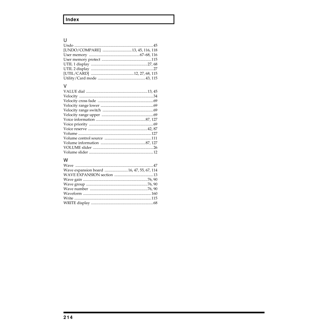 Roland XP-30 owner manual 214, Util/Card 