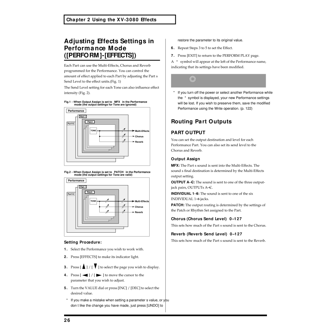 Roland XV-3080 owner manual Routing Part Outputs 