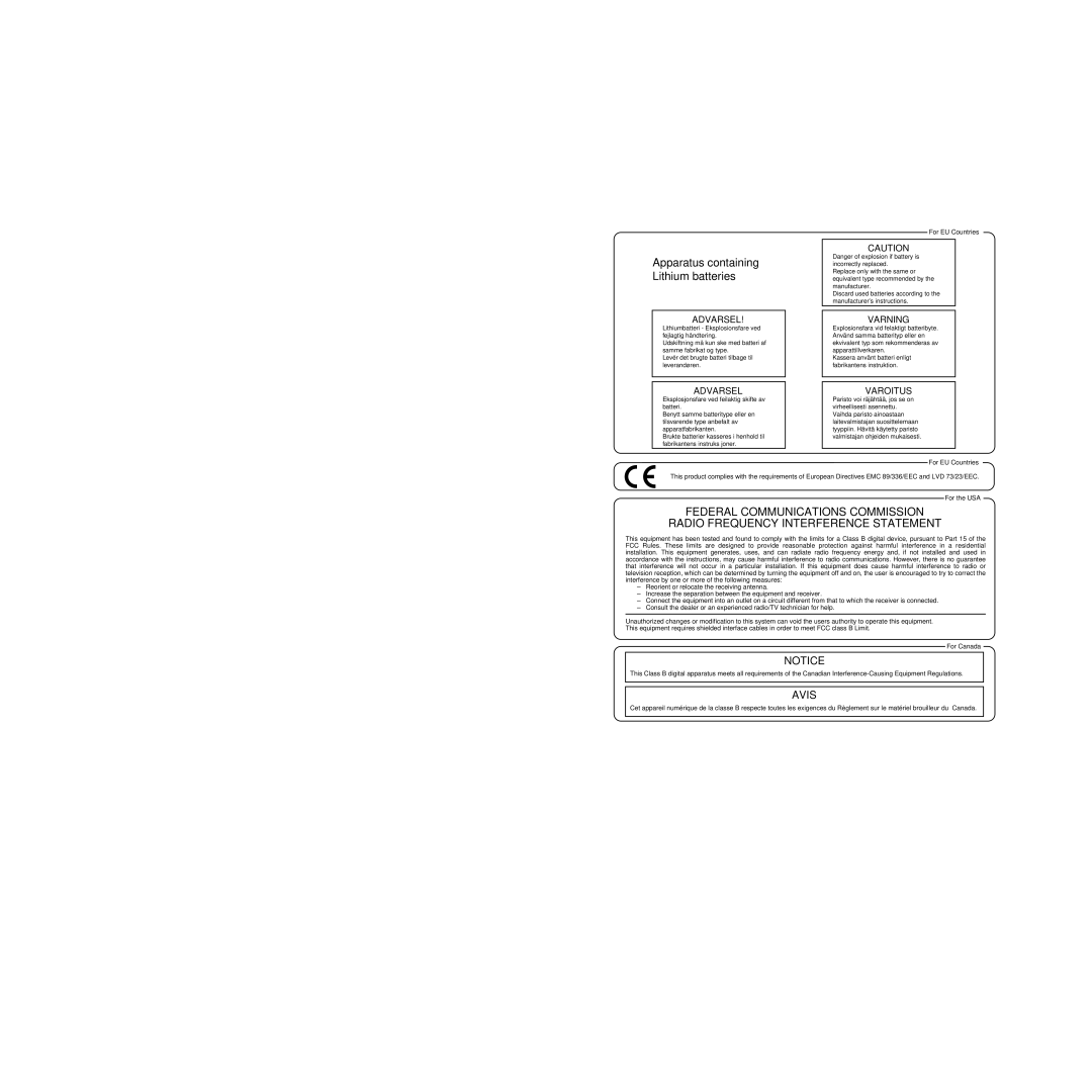 Roland XV-5080 owner manual Avis 