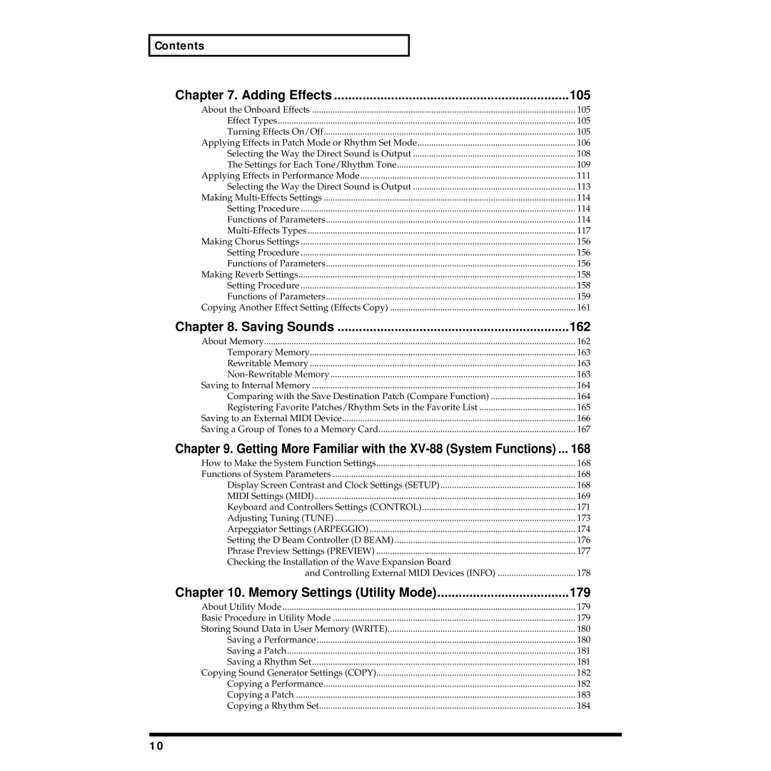 Roland XV-88 owner manual Adding Effects 