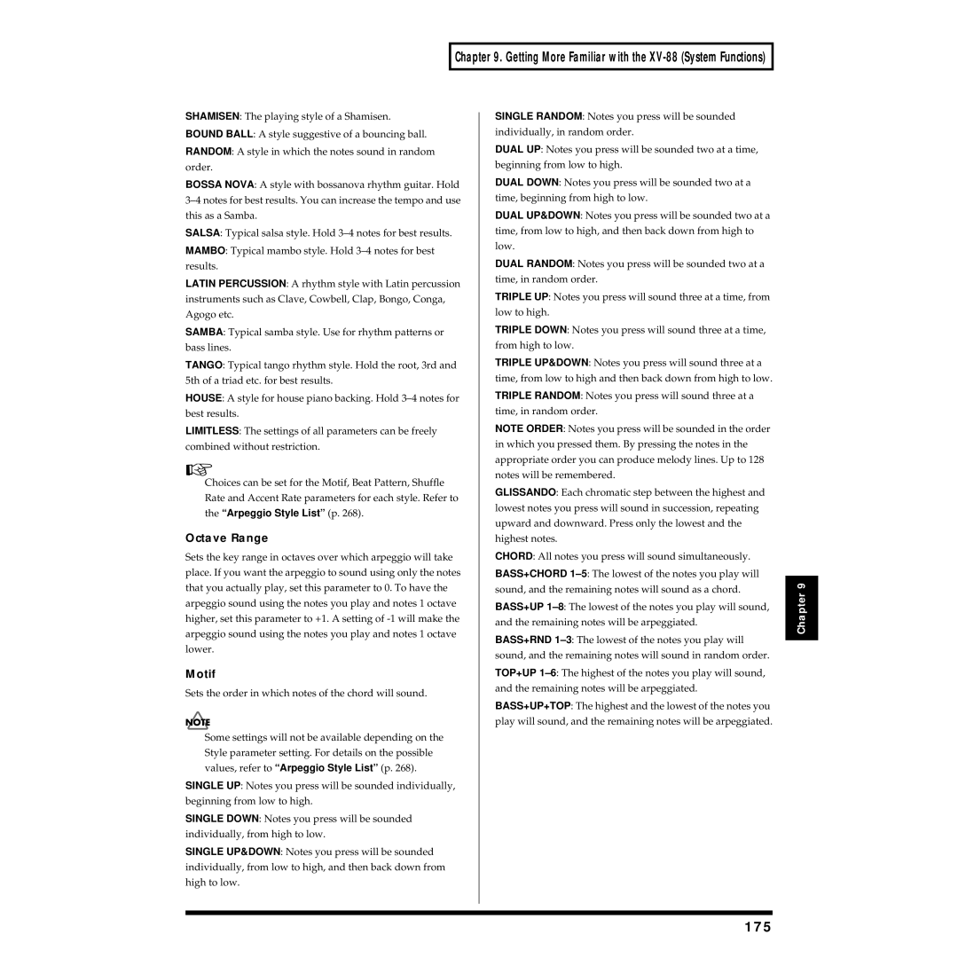 Roland owner manual 175, Getting More Familiar with the XV-88 System Functions 