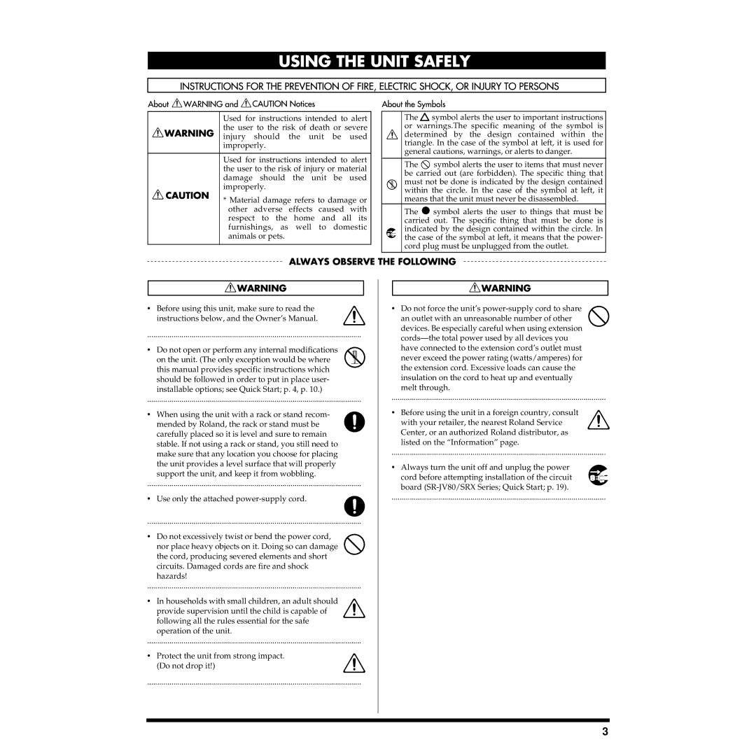 Roland XV-88 owner manual 