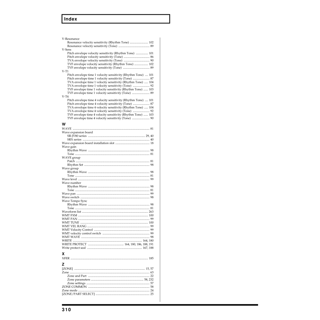 Roland XV-88 owner manual 310 