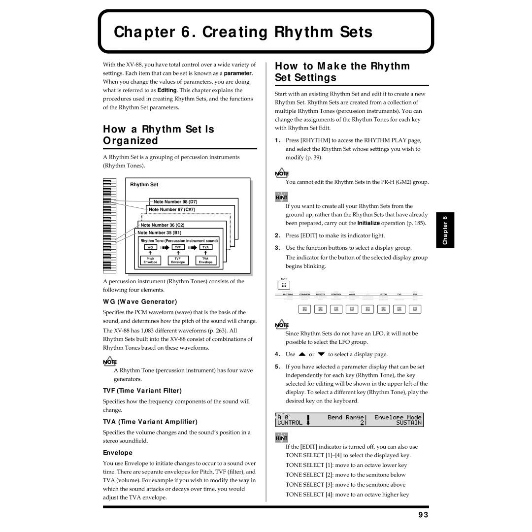 Roland XV-88 owner manual Creating Rhythm Sets, How a Rhythm Set Is Organized, How to Make the Rhythm Set Settings 