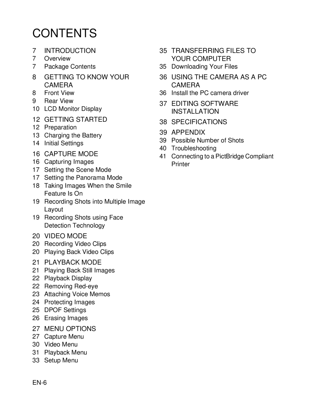 Rollei 140 manual Contents 