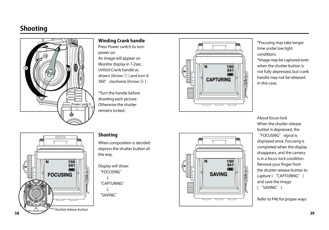 Rollei AF 5 manual Shooting, Winding Crank handle 