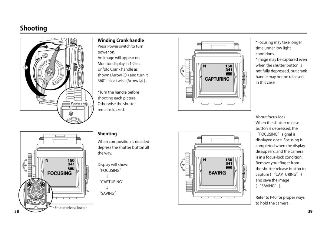 Rollei AF5.0 manual Shooting, Winding Crank handle 