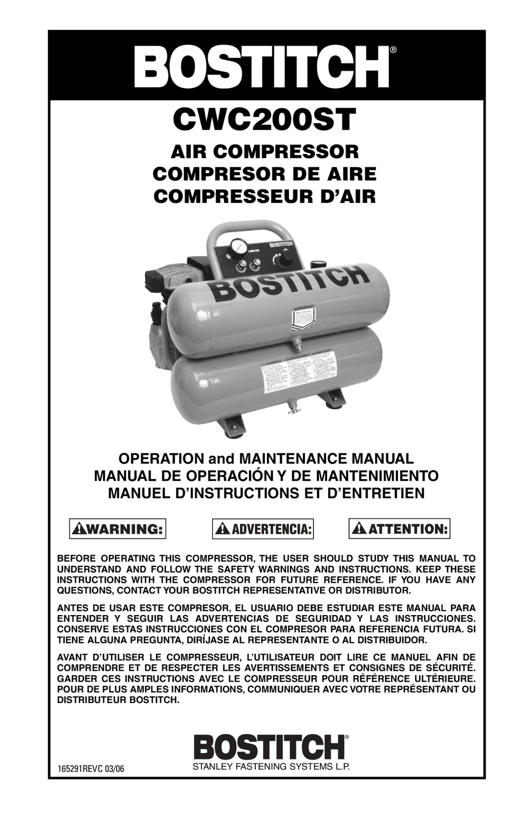 Rollei CWC200ST manual Operation and Maintenance Manual 