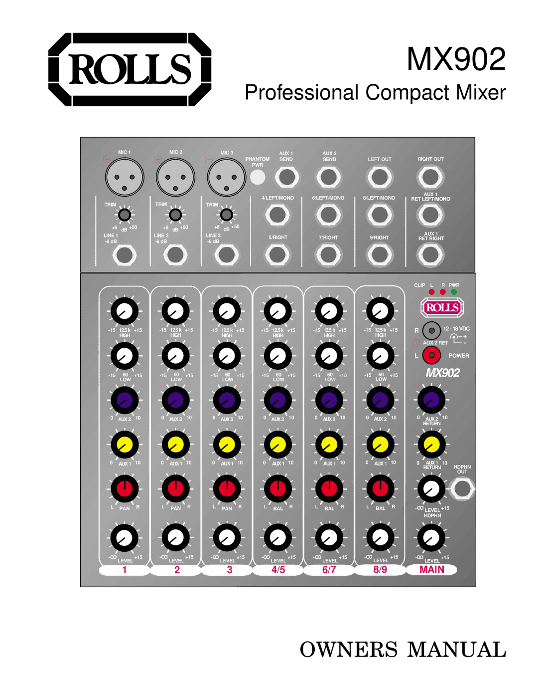 Rolls MX902 owner manual 