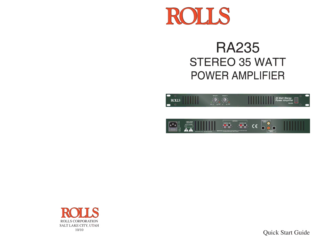 Rolls RA235 quick start 