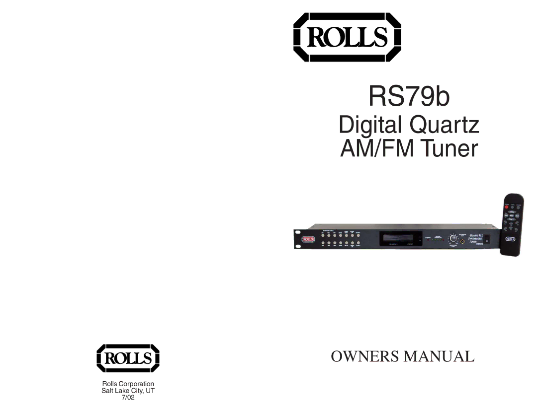 Rolls RS79b owner manual 