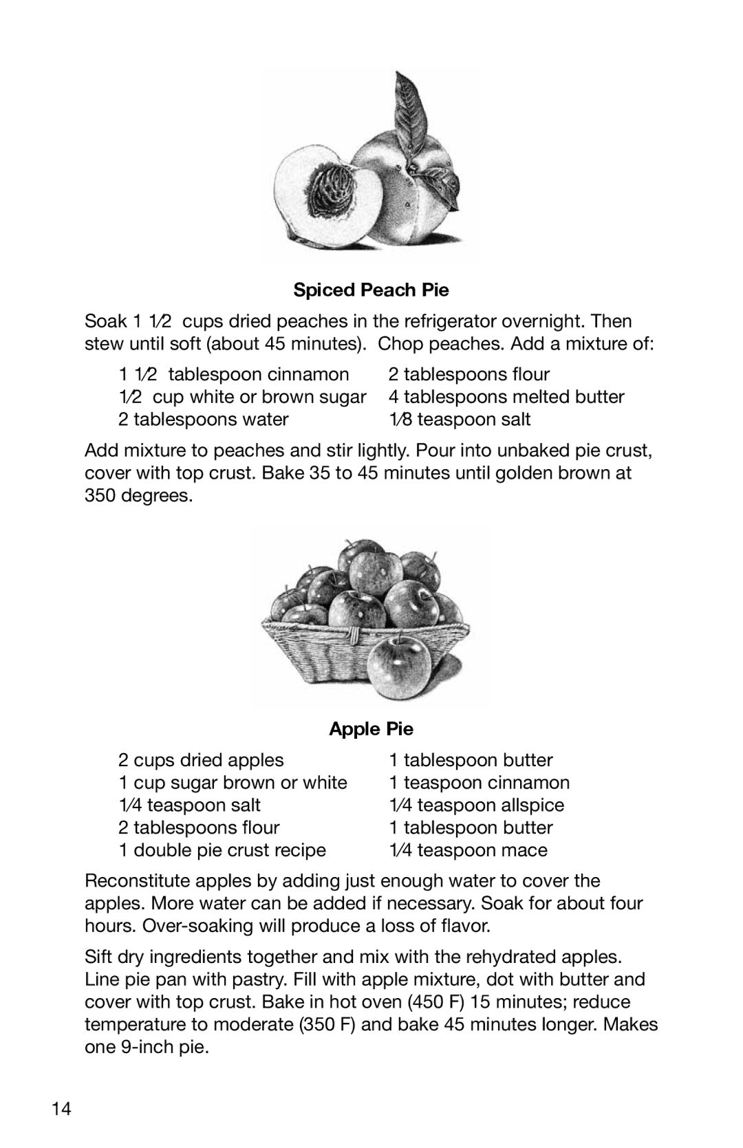 Ronco Food Saver manual Spiced Peach Pie, Apple Pie 