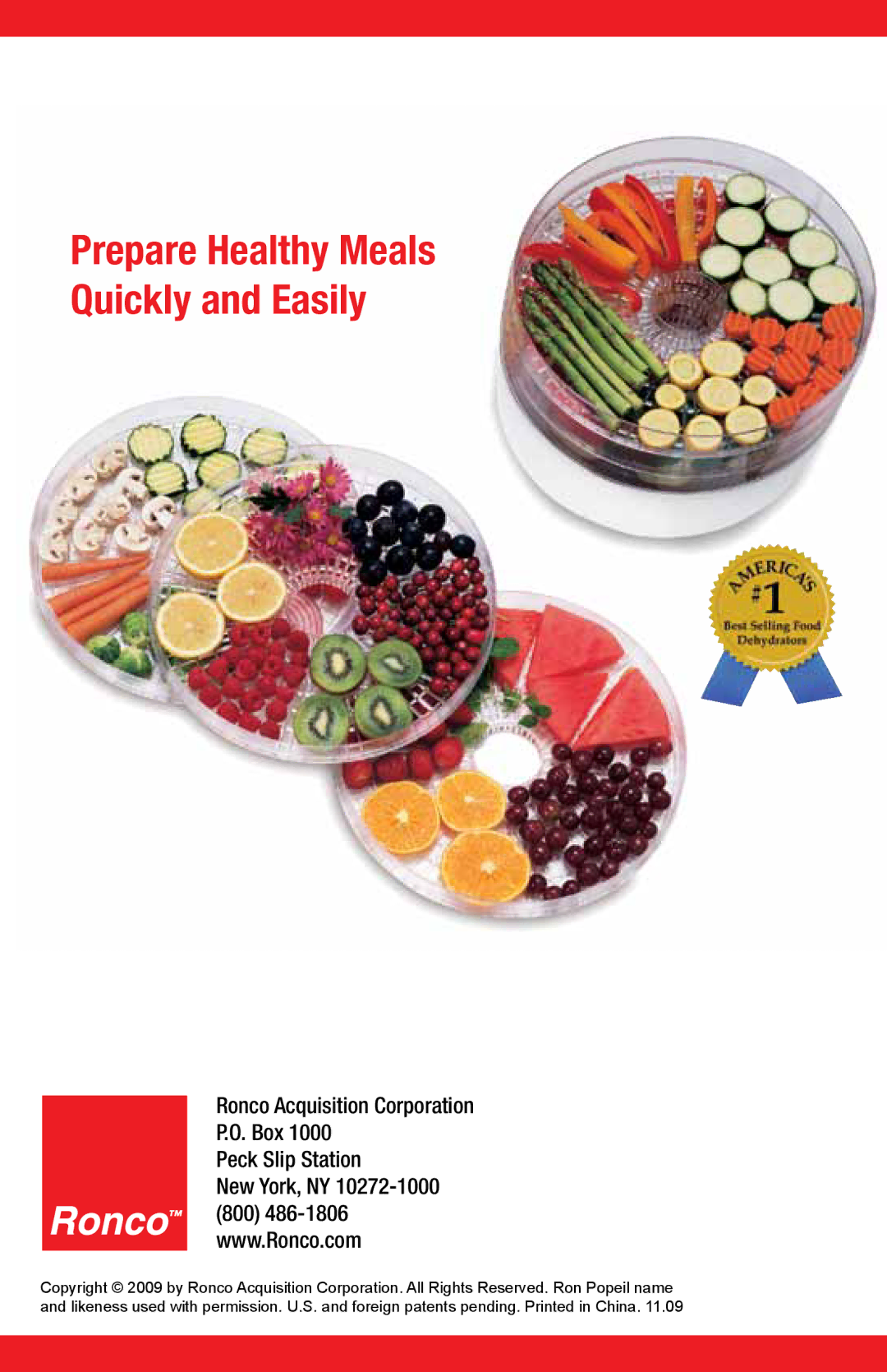 Ronco Food Saver manual Prepare Healthy Meals Quickly and Easily 