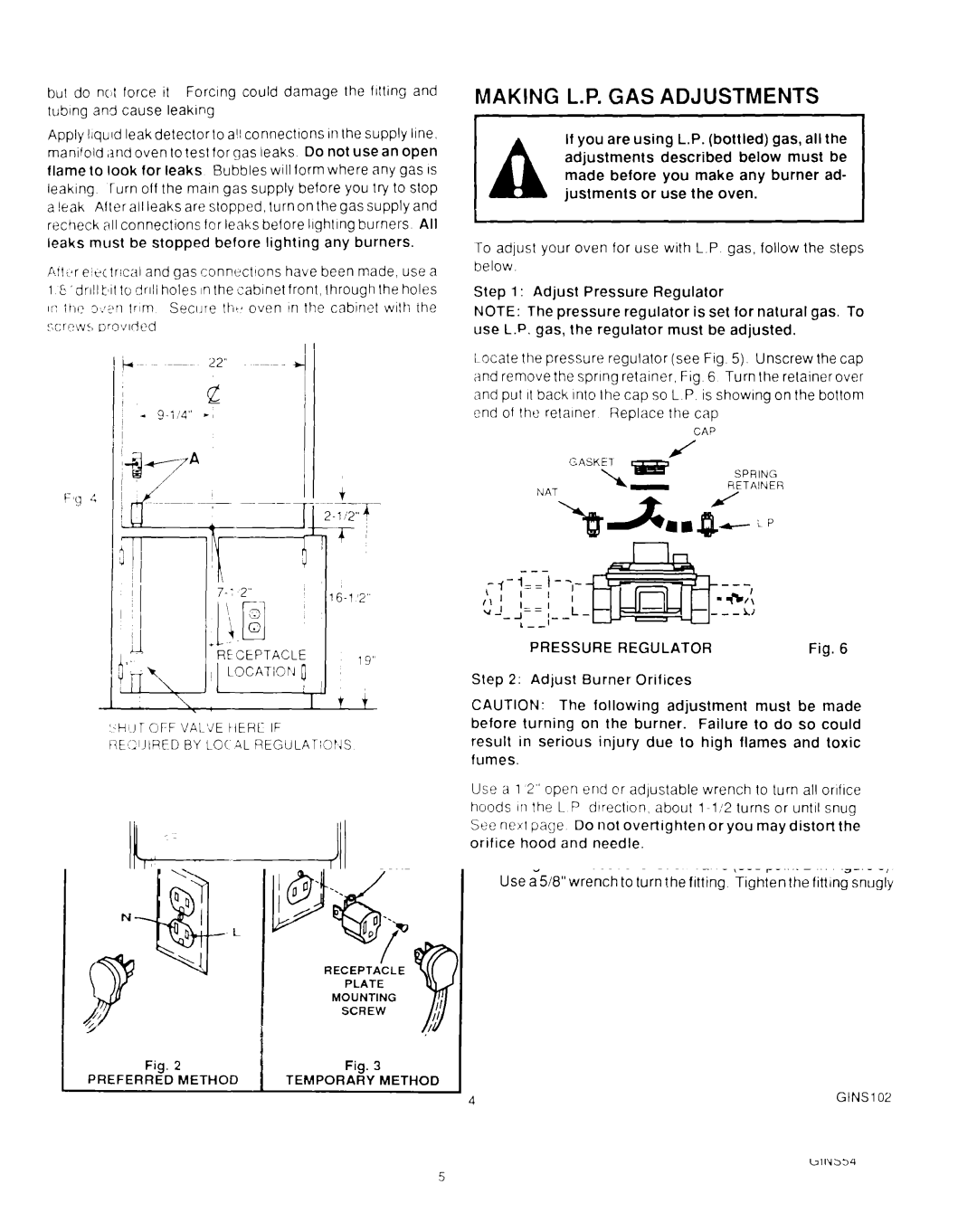 Roper B675, 288, Stove, B460 manual Making L.P. GAS Adjustments, Pressureregulator 