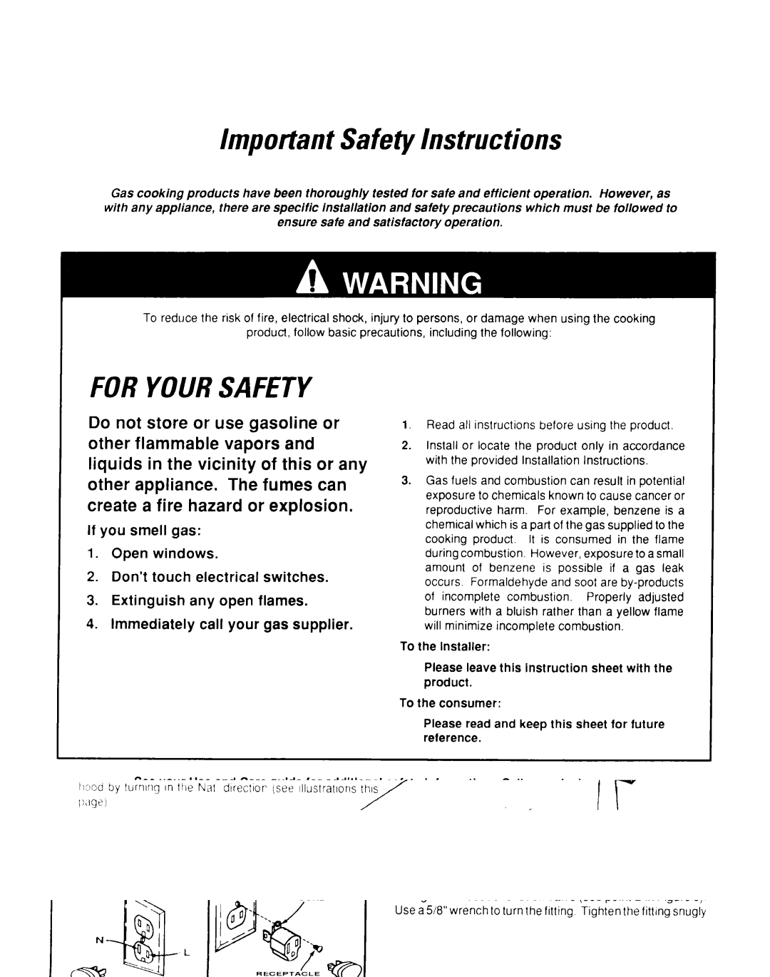 Roper Stove, 288, B675, B460 manual For Yoursafety 