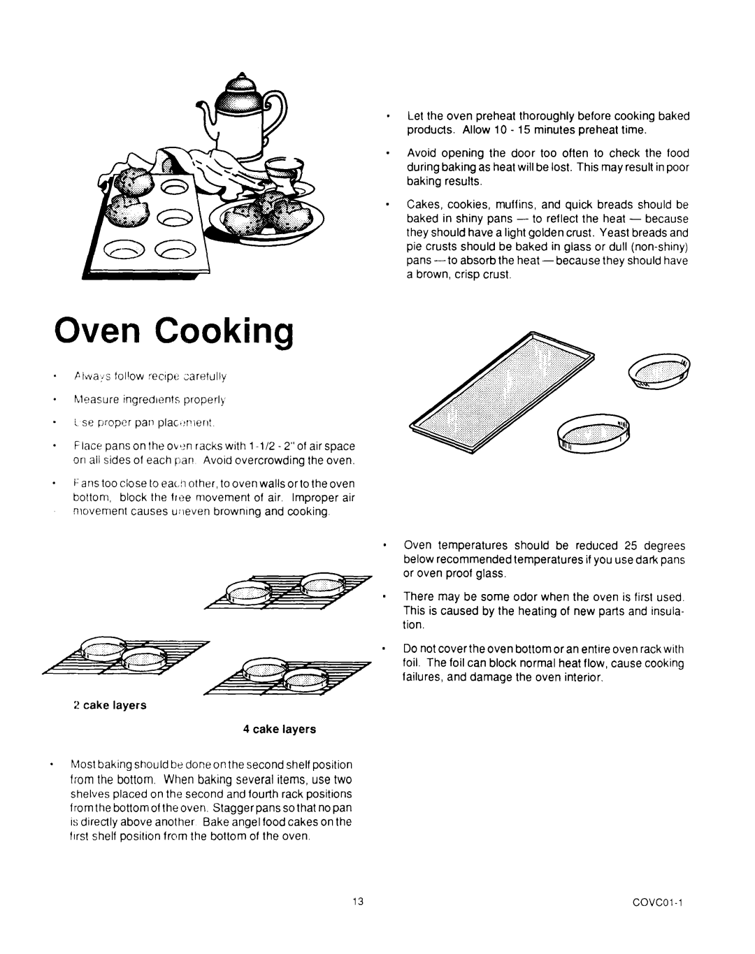 Roper B675, 288, Stove, B460 manual Oven Cooking 