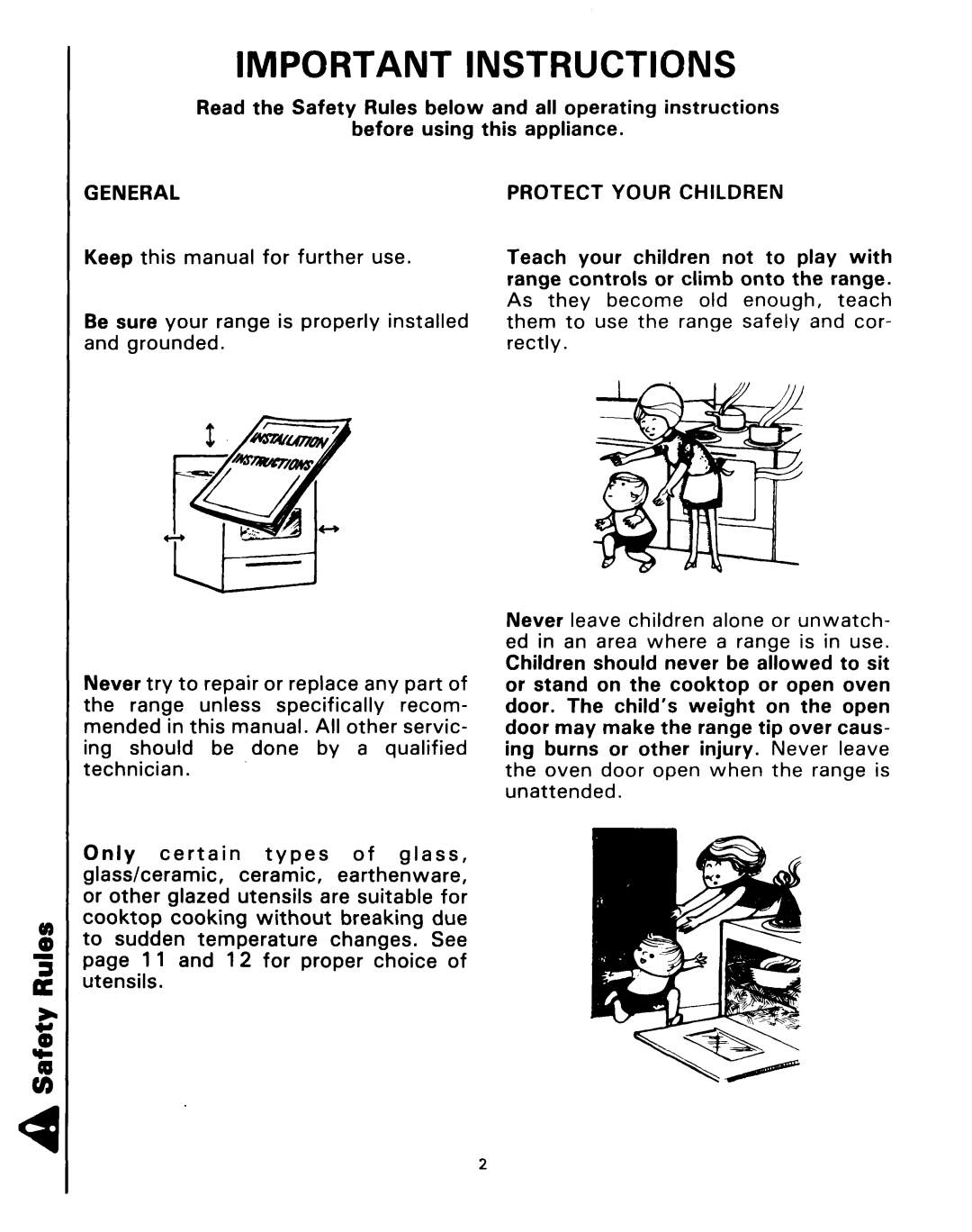 Roper 4347928 (333240-1) manual General, Protect Your Children 