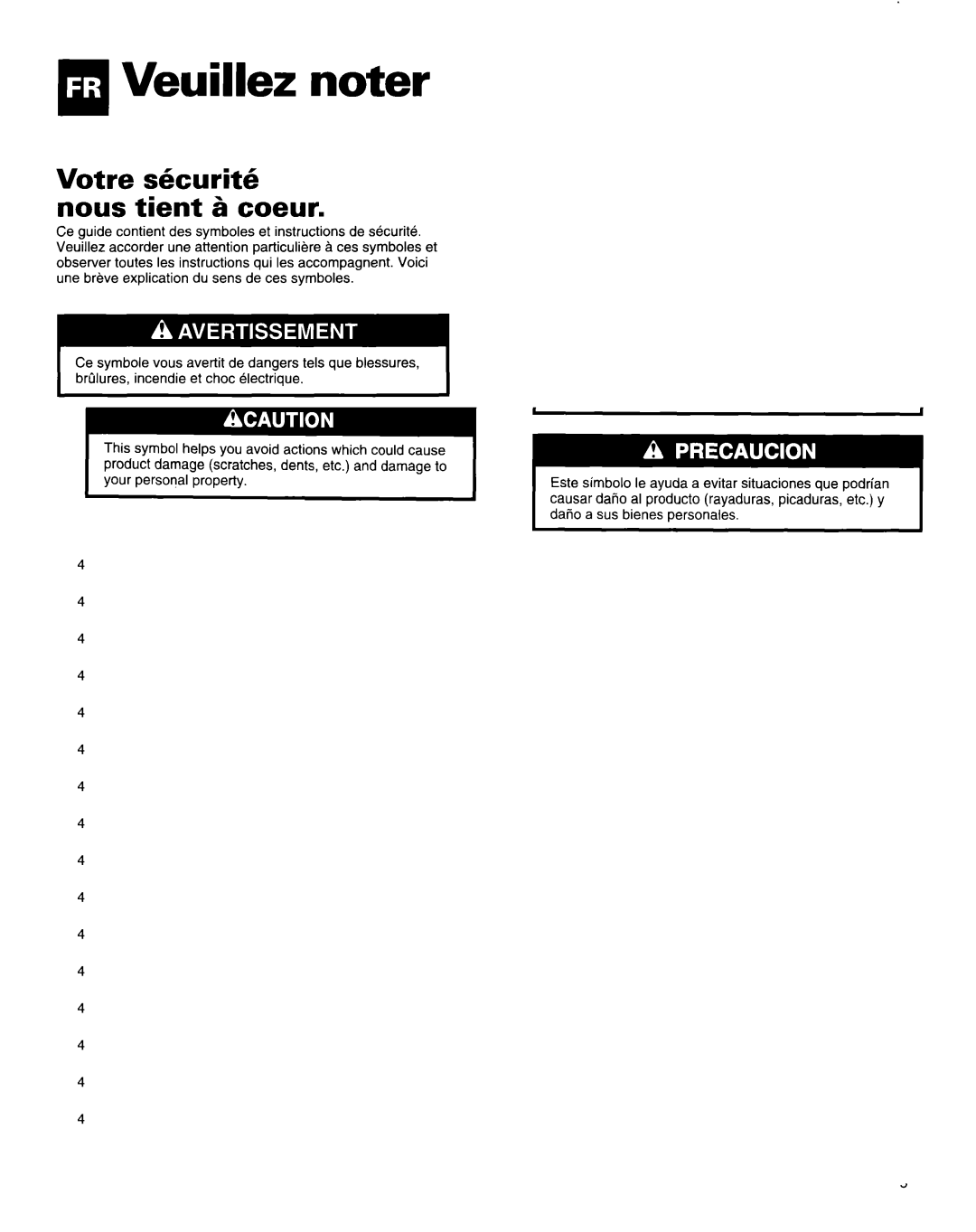 Roper Air Conditioner manual QlVeuillez noter, Votre skcuritb Nous tient 5 coeur 