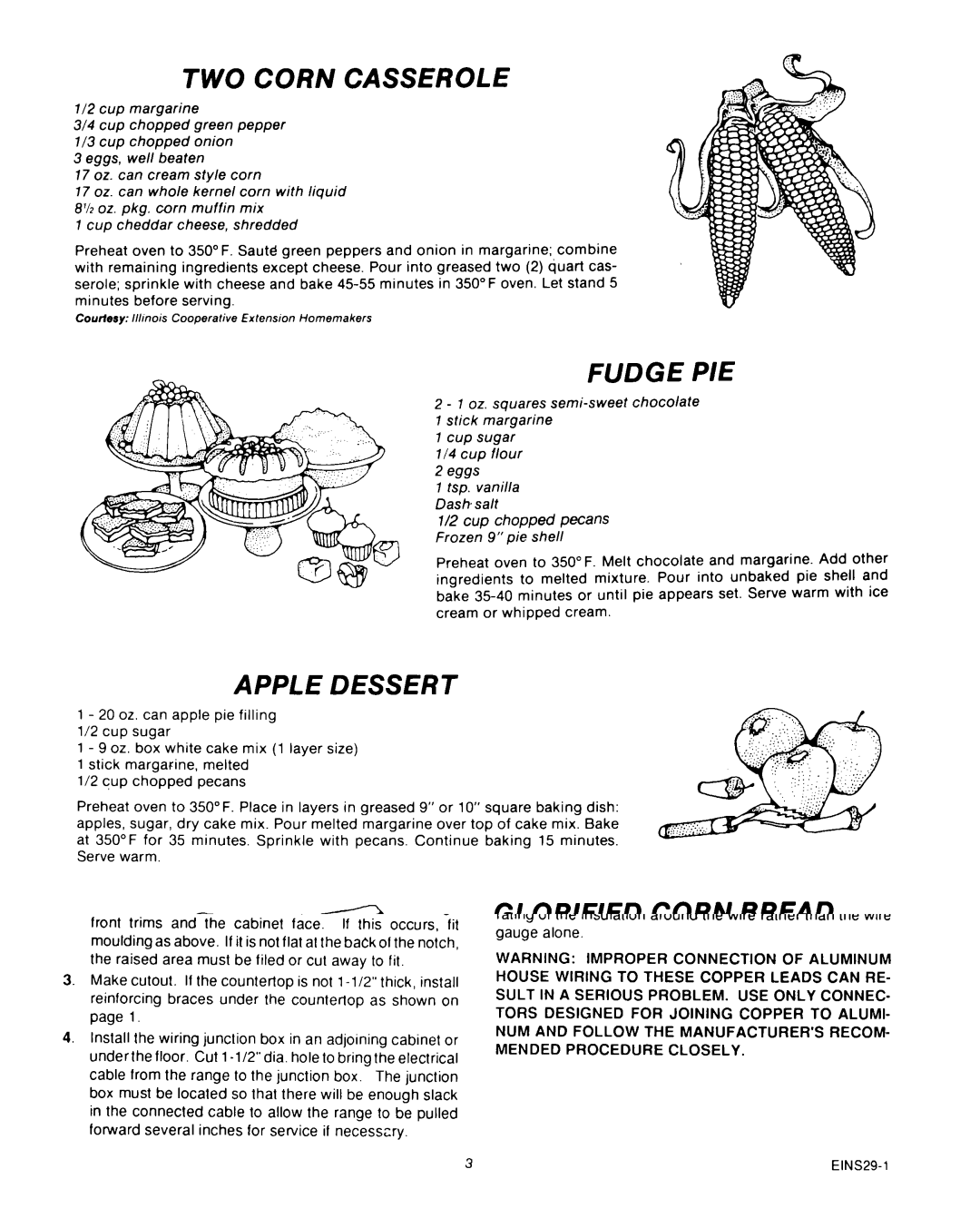 Roper D975 owner manual TWO Corn Casserole 