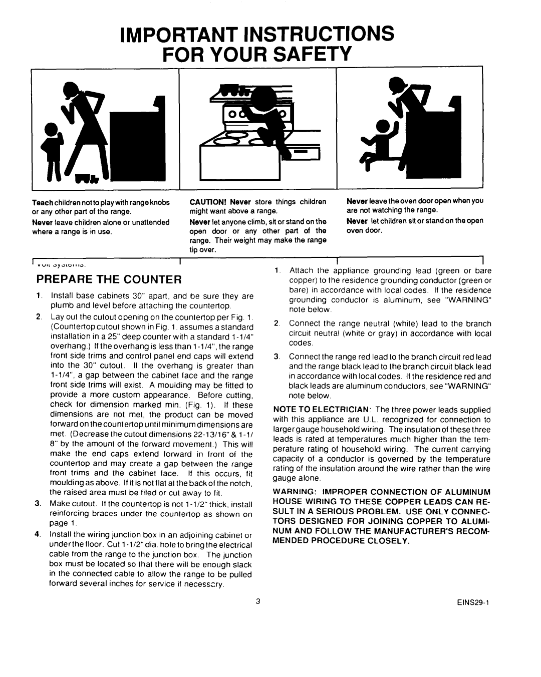 Roper D975 owner manual Important Instructions For Your Safety 