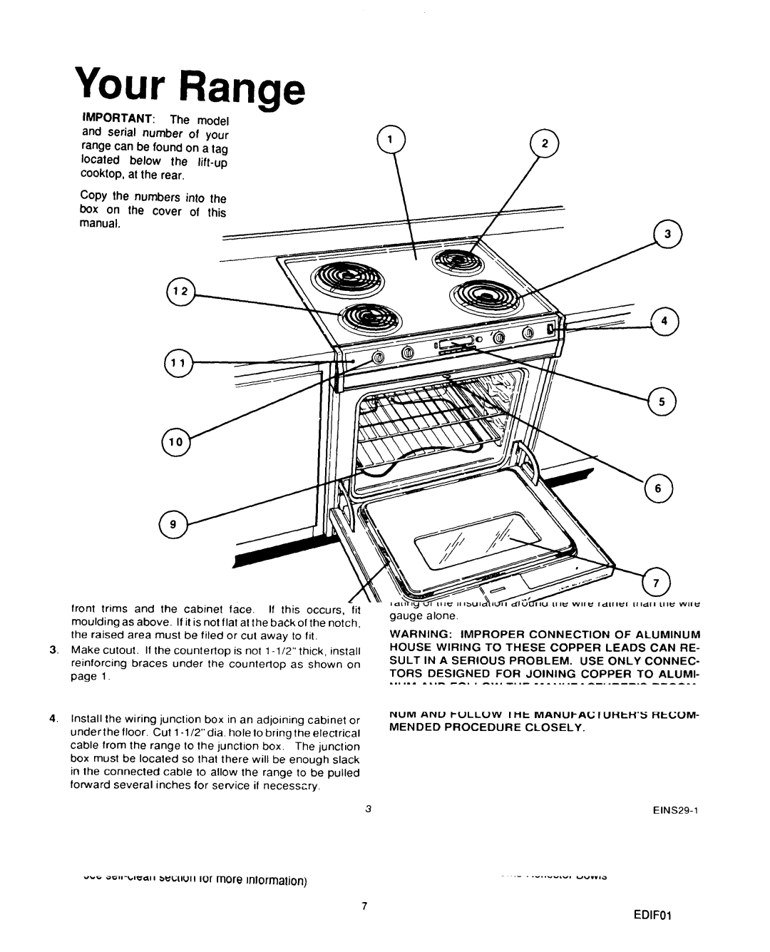 Roper D975 owner manual Your Range, Edif 