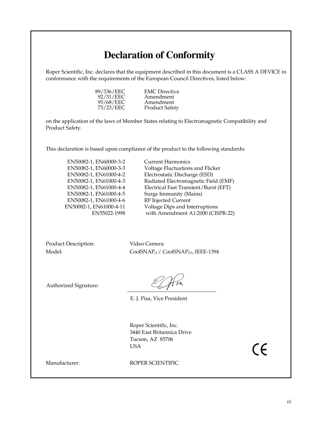 Roper CoolSnap, ES manual Declaration of Conformity 