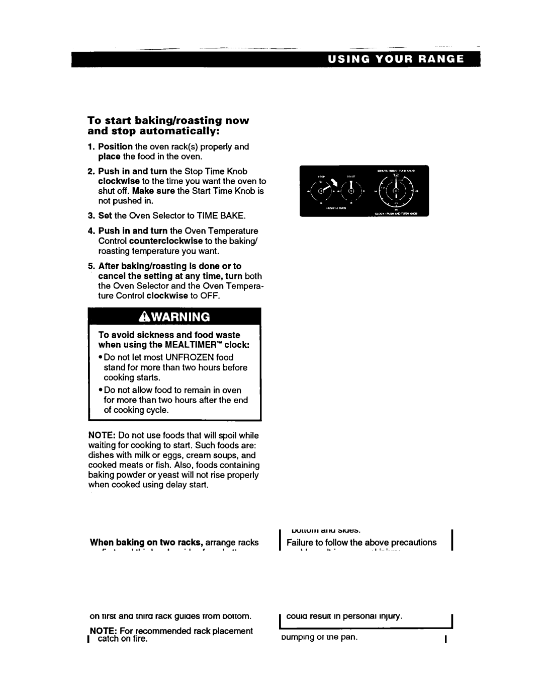 Roper FGS395B important safety instructions To start baking/roasting now and stop automatically 