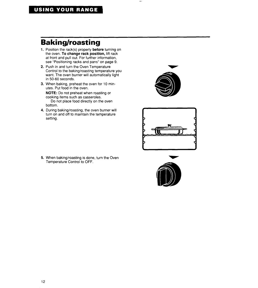 Roper FGP310Y, FLP310Y, FGP320Y, FGP325Y, FGP315Y important safety instructions Baking/roasting 