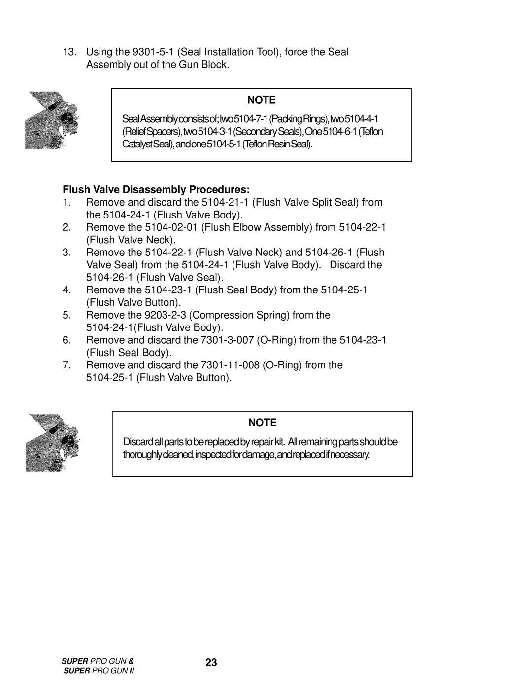 Roper M6707-1-1 manual Flush Valve Disassembly Procedures 