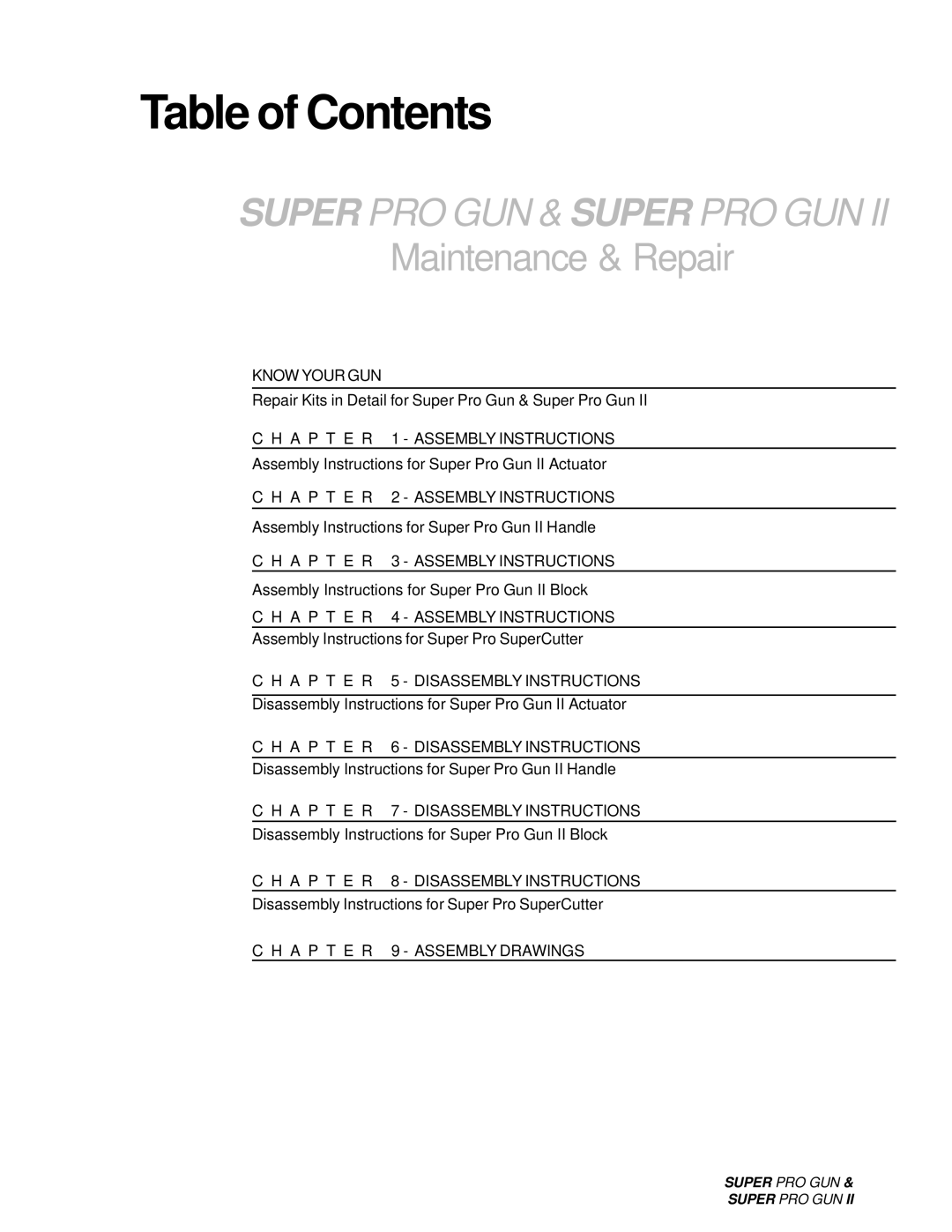 Roper M6707-1-1 manual Table of Contents 