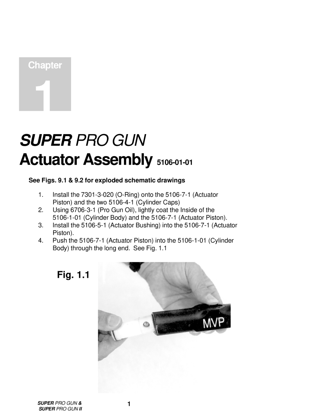 Roper M6707-1-1 manual Actuator Assembly, See Figs .1 & 9.2 for exploded schematic drawings 